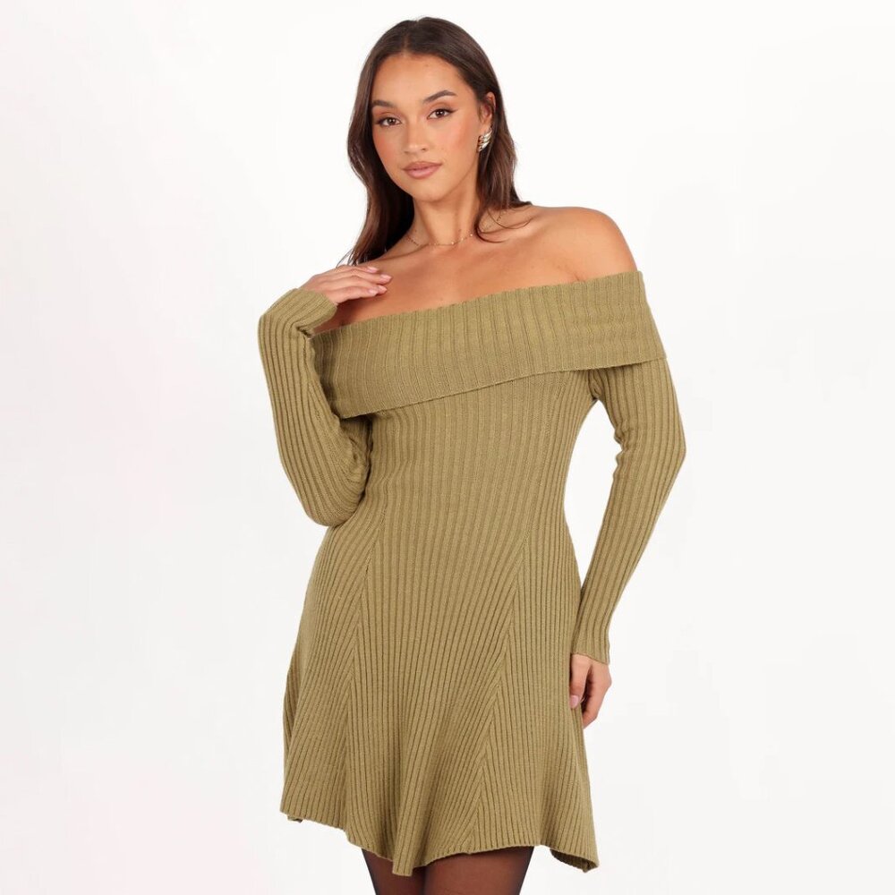 Petal & Pup Francisco Long Sleeve Mini Dress - Olive